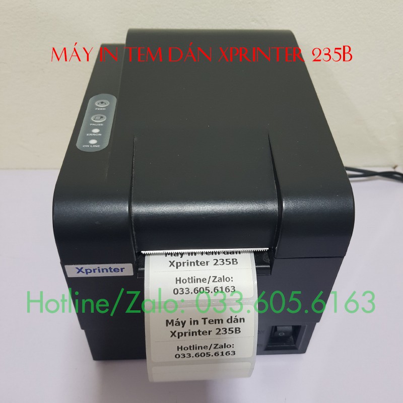 Máy in mã vạch, in tem trà chanh giá rẻ Xprinter 235B