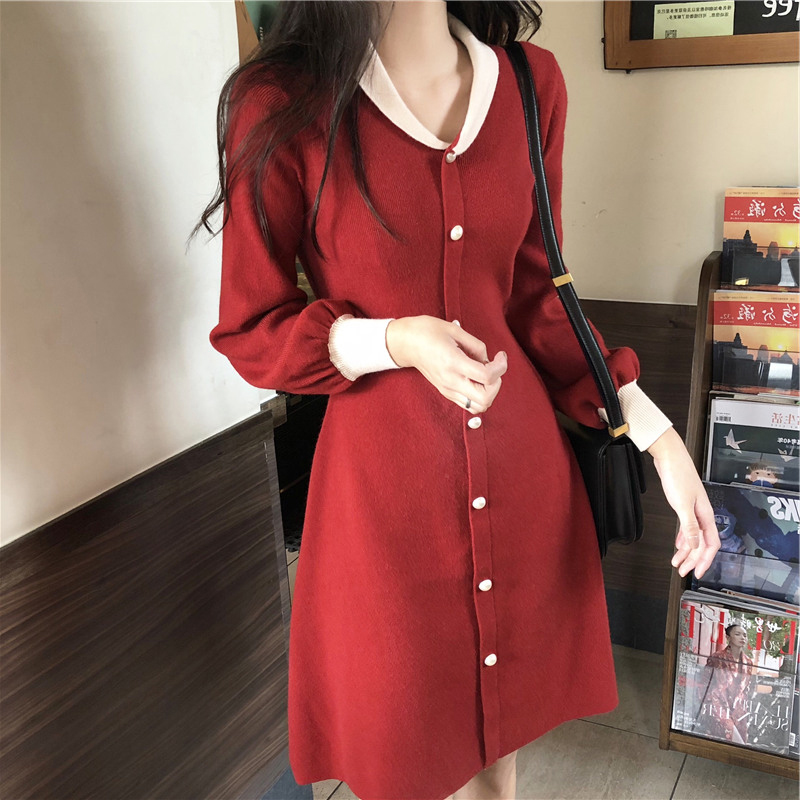 Đầm tay dài xẻ cổ chữ V phong cách thời trang Pháp 2020 | BigBuy360 - bigbuy360.vn
