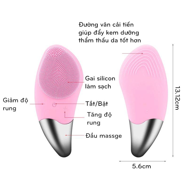 Máy rửa mặt massage nâng cơ XPLUS công nghệ rung sóng âm gai silicon mềm mại ZD-RM01 | BigBuy360 - bigbuy360.vn
