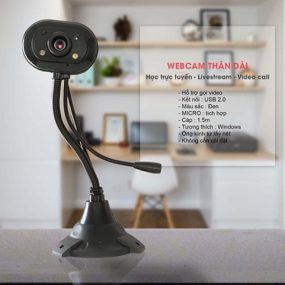 Webcam dùng cho máy tính tích hợp micro - Hỗ trợ Zoom, Microsoft Teams, Google Meet, Zalo