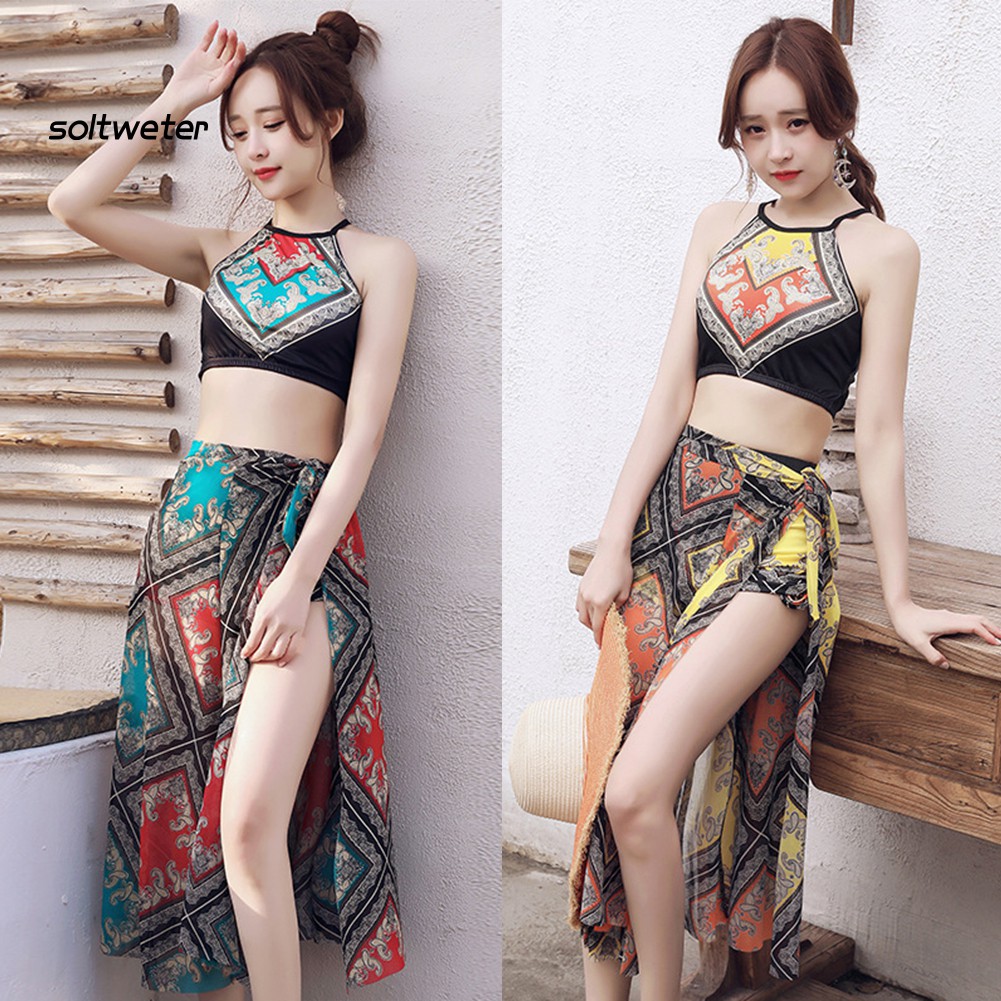 Set Đồ Tắm Trơn Màu Hở Lưng Quyến Rũ Dành Cho Nữ