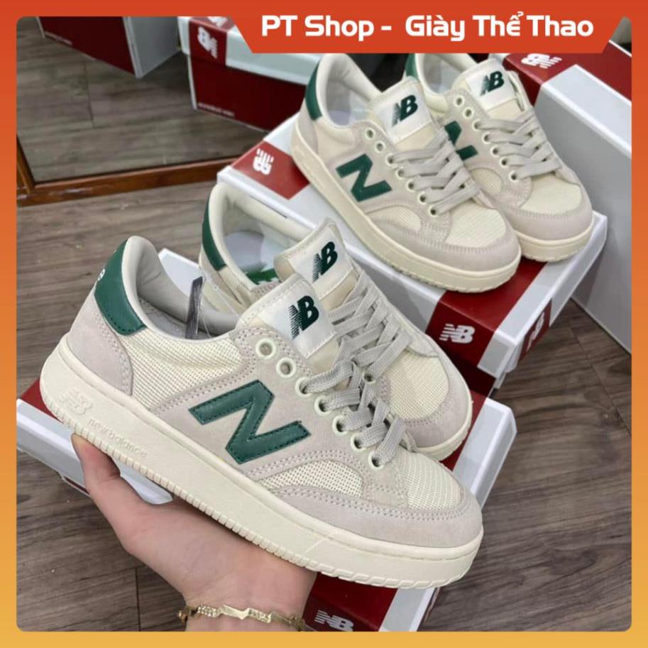 Giày Sneaker Nb Crt 2.0 Chữ xanh lá, Giầy thể thao Newbalance 550 trắng N xanh Hot trend