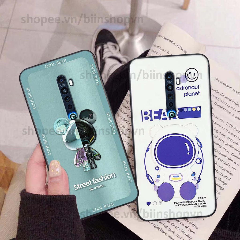 Ốp Oppo Reno 2f / Reno2 F hình gấu bear brick đẹp độc lạ, thời trang, cá tính