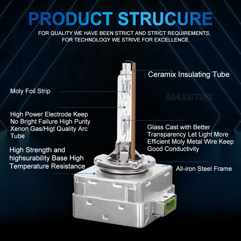 Set 2 đèn LED Xenon MAXGTRS HID 35W D1S D2S D2R D3S D4S D4R 4300K 4500K 5000K 5500K 6000K 8000K cho xe hơi