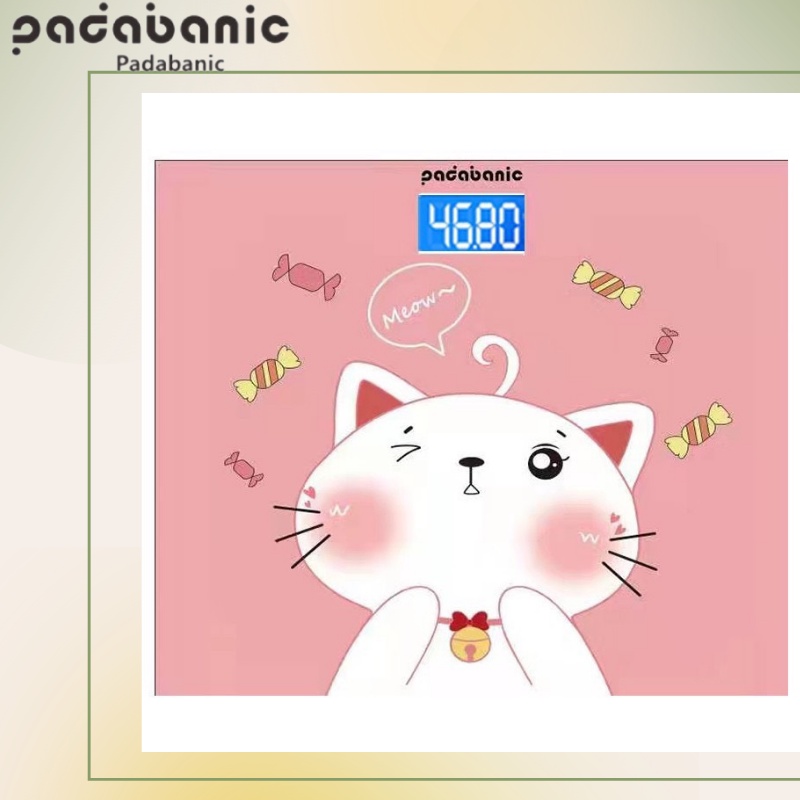 Cân Điện Tử Dùng Pin Cân Sức Khỏe Gia Đình Độ Chính Xác Cao Tặng Kèm Pin Và Thước Đo Eo Hình Cute