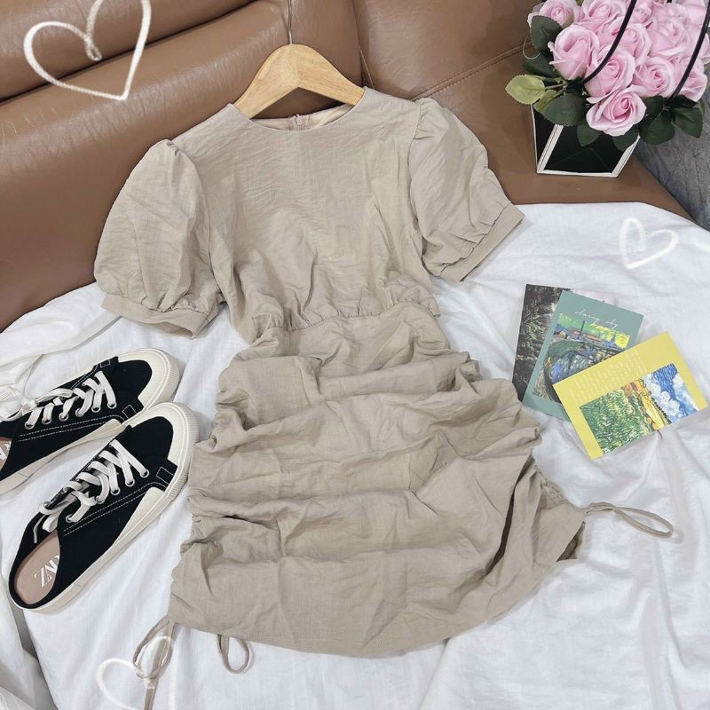 ĐẦM NUDE RÚT DÂY HÔNG 2 BÊN