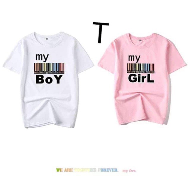 SỈ RẺ NHẤT Áo chữ MY BOY và MY GIRL Tr&Đ MTK