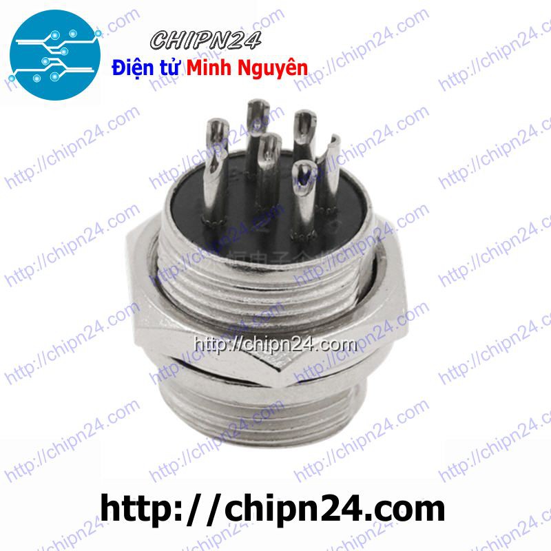 [2 CÁI] (F2.6) Jack GX16-7P Đực 15A 250V (Jack điện, tín hiệu, nối nguồn nhiều chân)