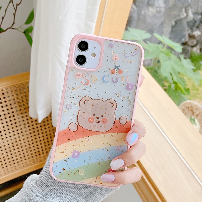 Ốp iphone - Ốp lưng viền Gấu thỏ socute kim tuyến 6/6plus/6splus/7/8/7plus/8plus/x/xs/xsmax/11/11promax- Awifi Case S3-4 | BigBuy360 - bigbuy360.vn