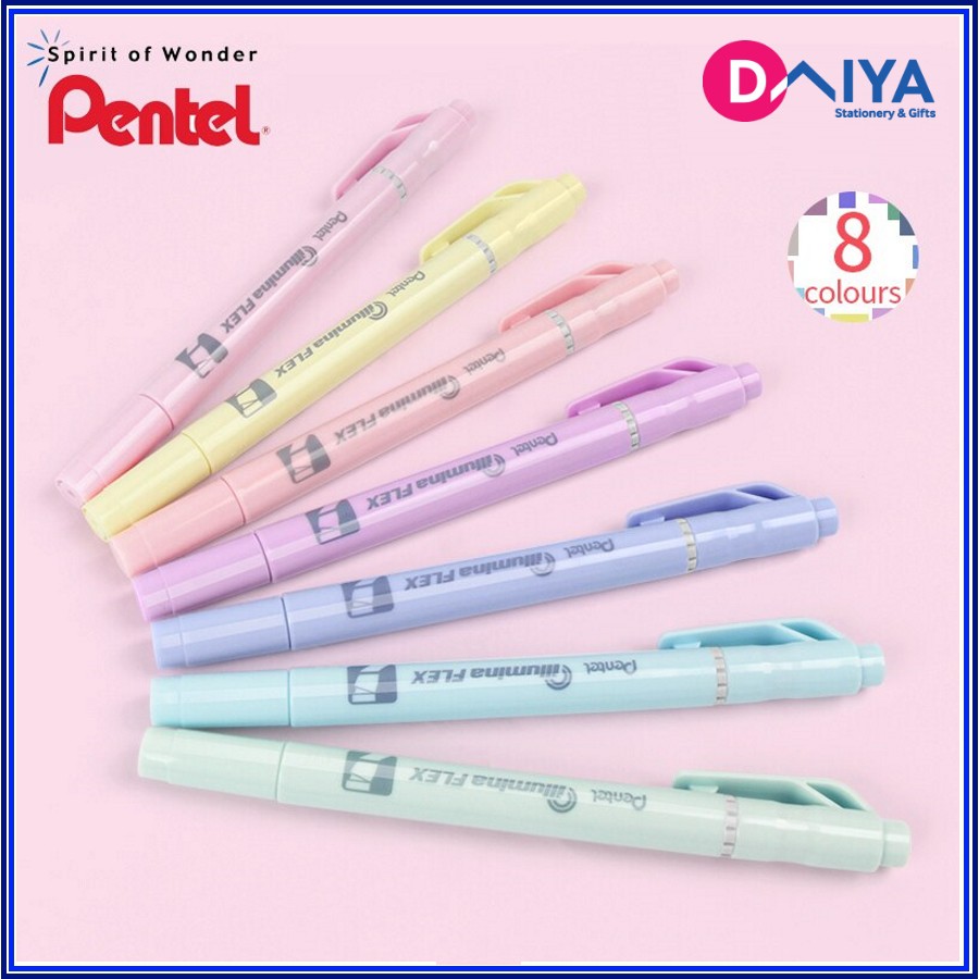 Bút đánh dấu highlight Pentel Pastel SLW11P, 2 đầu ngòi