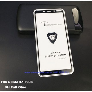 MIẾNG DÁN CƯỜNG LỰC 5D FULL KEO FULL MÀN HÌNH NOKIA 3.1 PLUS