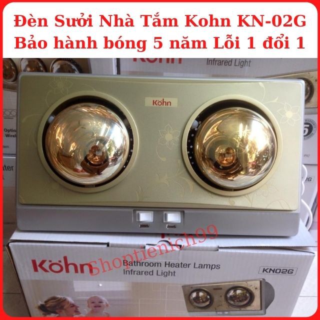 [5 Năm Bóng 1 đổi 1]Đèn Sưởi Nhà Tắm Kohn 2 Bóng KN-02G Chính Hãng Siêu Bền Giá Rẻ Bảo Hành 5 Năm Bóng Hỏng 1 Đổi 1.