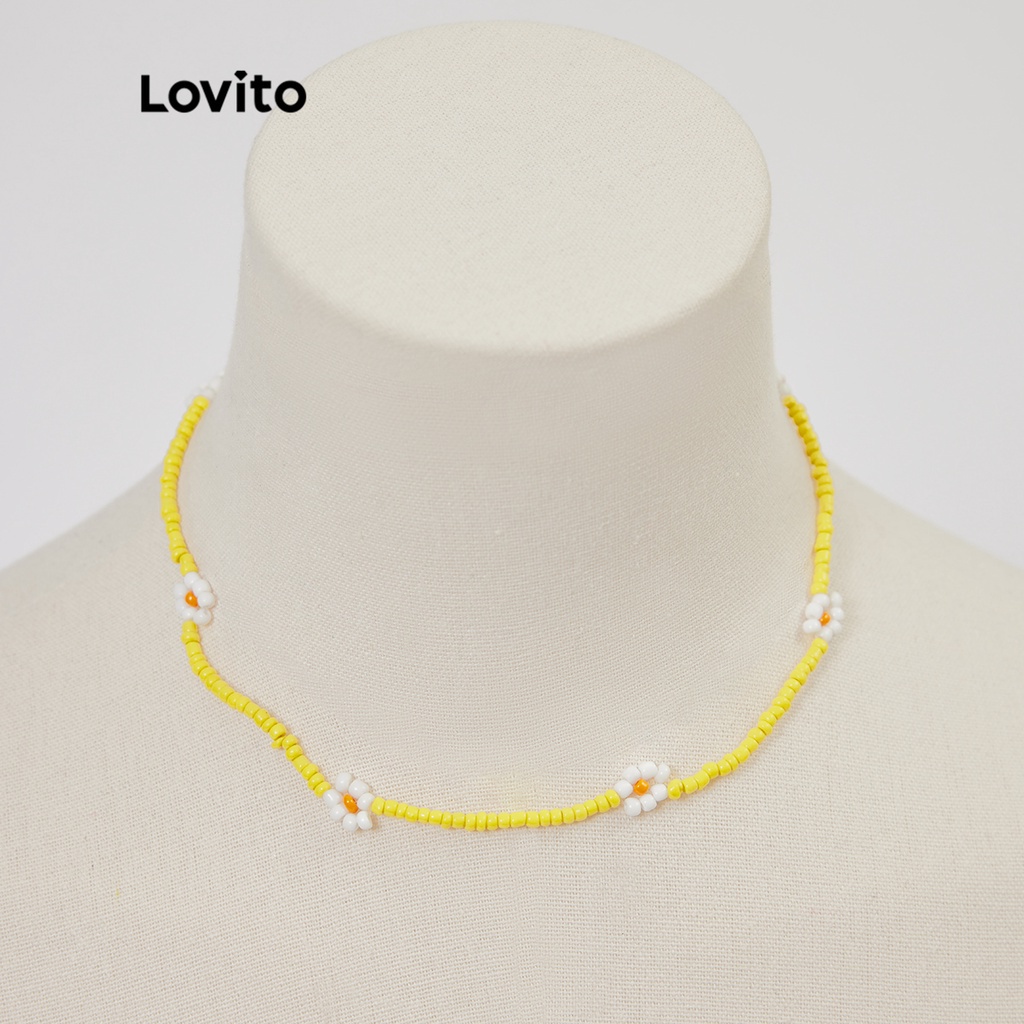 Lovito Dây Chuyền Chuỗi Hạt Nhựa Nhiều Màu Sắc L233L229 (Nhiều Màu Sắc / Vàng)