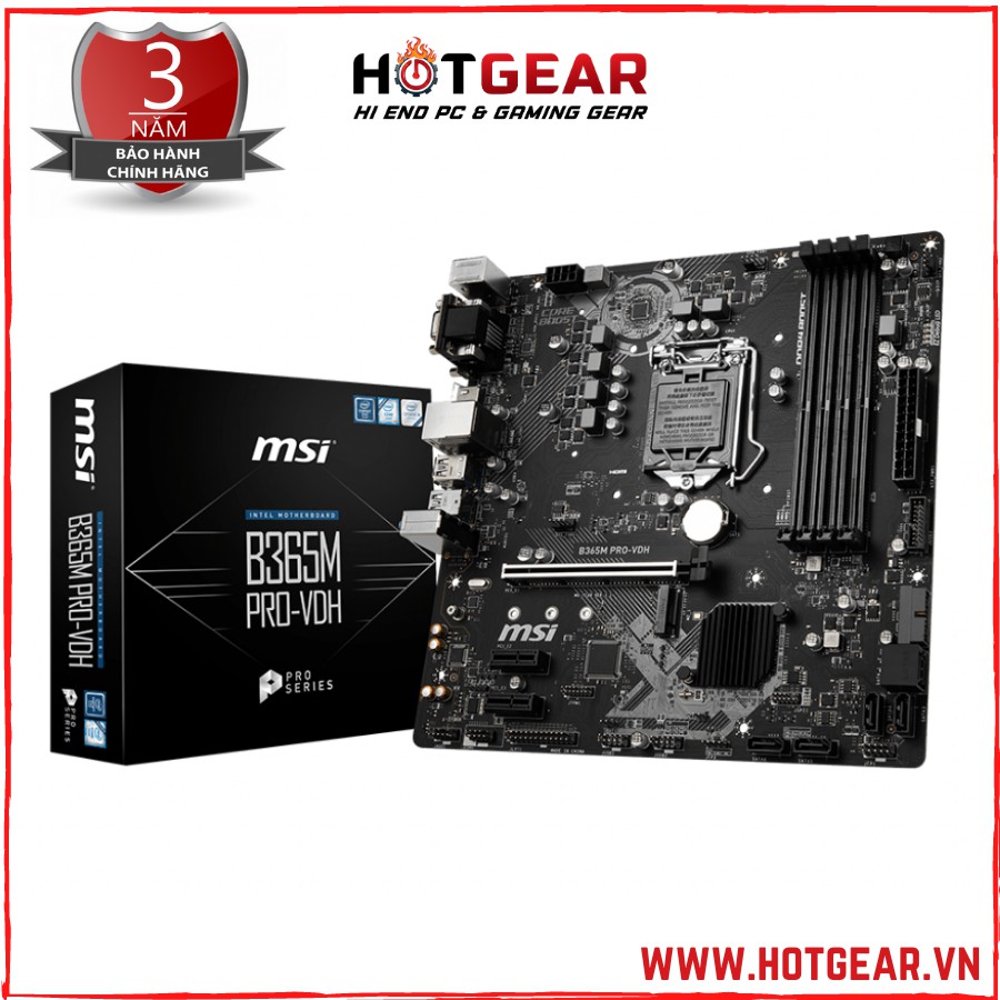 Bo mạch chủ MSI B365M PRO-VDH 4 khe ram chính hãng bảo hành 36T