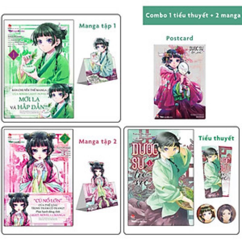 Ảnh combo Dược sư tự sự (Tặng Postcard + Standee + Bookmark + Huy hiệu)