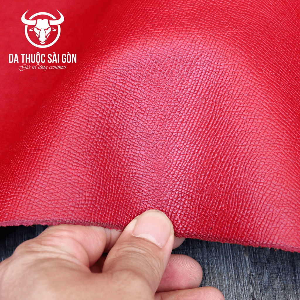 10 Pia Da Epsom Cao Cấp Màu Đỏ - Bán Da Bò Nguyên Tấm