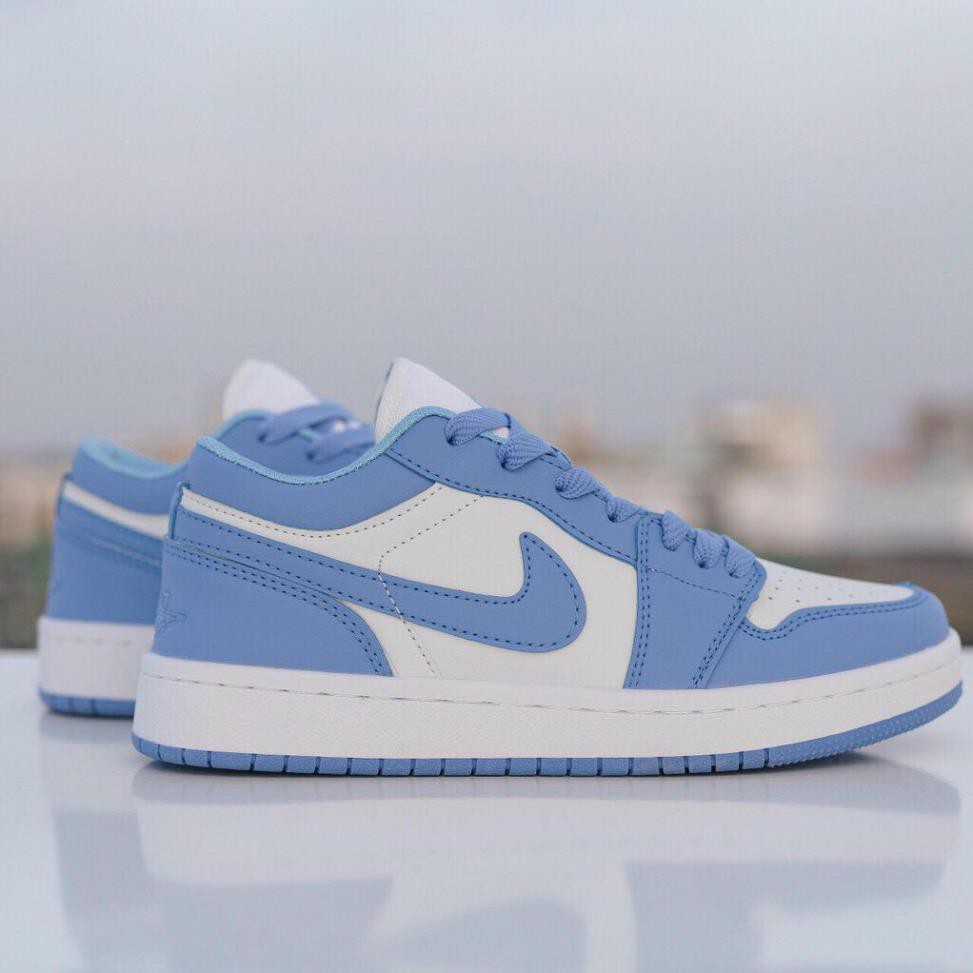 Giày Sneaker Air Jordan 1 Xanh Dương Cổ Thấp Cao Cấp Full Size Nam Nữ
