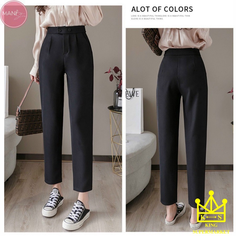 Quần baggy công sở 2 khuy bấm mã 068