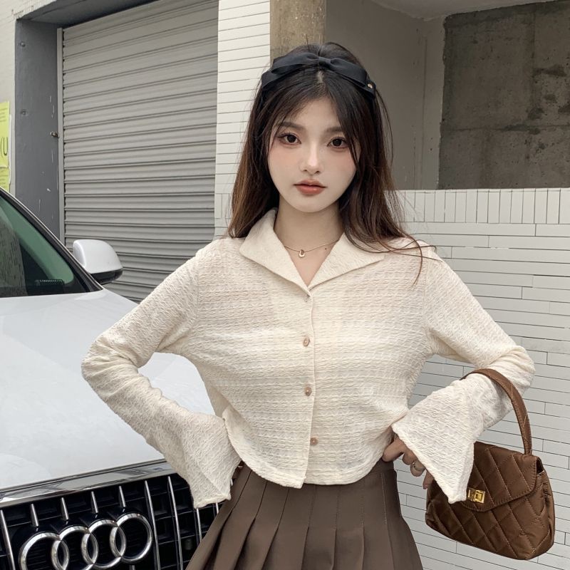 Phụ nữ mùa thu mới áo sơ mi dài tay rộng rãi phong cách hàn quốc thời trang khí chất áo khoác
