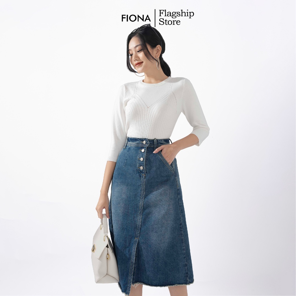 Áo Len Nữ Tay Lỡ FIONA, Áo Nữ Cổ Tròn Thu Đông Mã F850729
