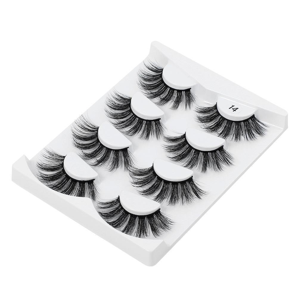 Set 4 Cặp Lông Mi Giả SKONHED 3D Bằng Lông Chồn Xoăn Nhẹ Nhàng