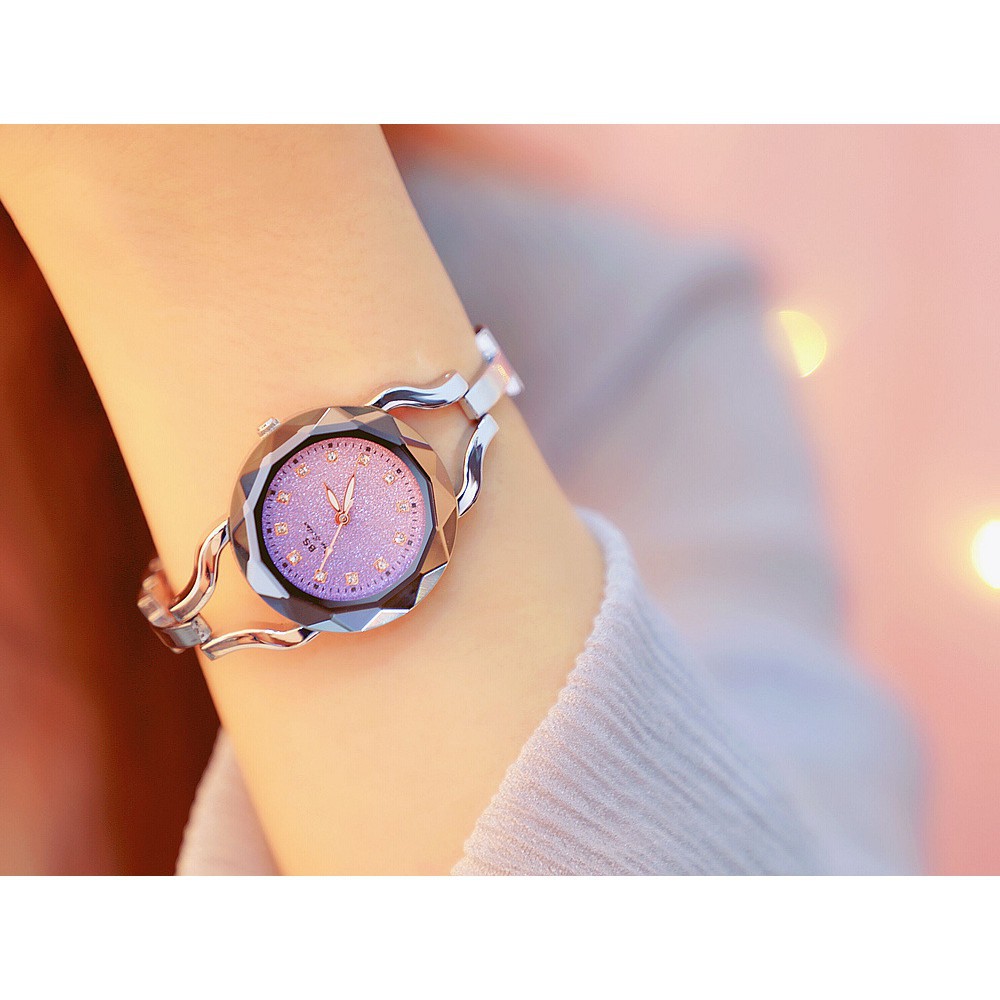 [ xả kho ] Đồng hồ nữ Bee Sister FA0673, dây thép cao cấp, mặt đa giác mang phong cách hàn quốc