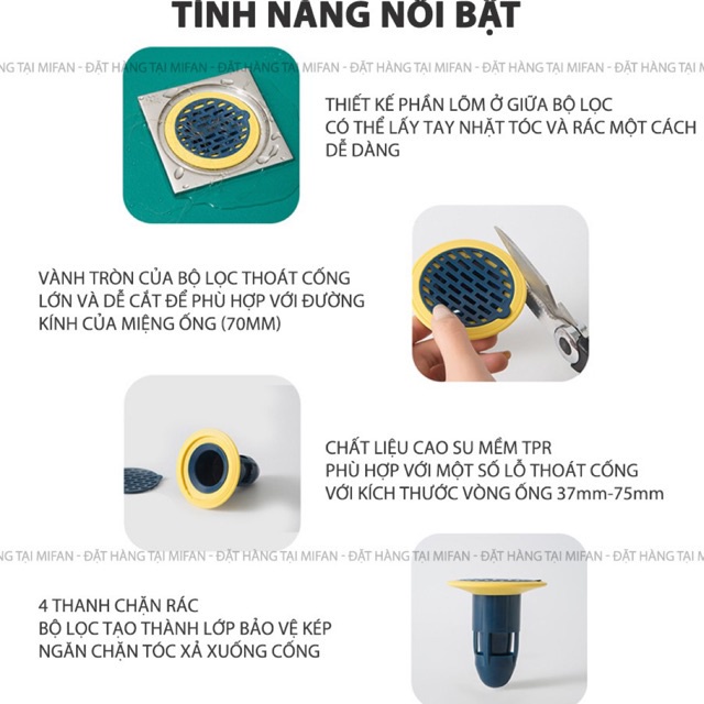 Bộ Lõi Lọc Khử Mùi Hôi Lỗ Thoát Sàn MIFAN 2021 - Ngăn Chặn Mùi Hôi Cống, Chống Côn Trùng Lỗ Thoát Nước Nhà Tắm, Vệ Sinh