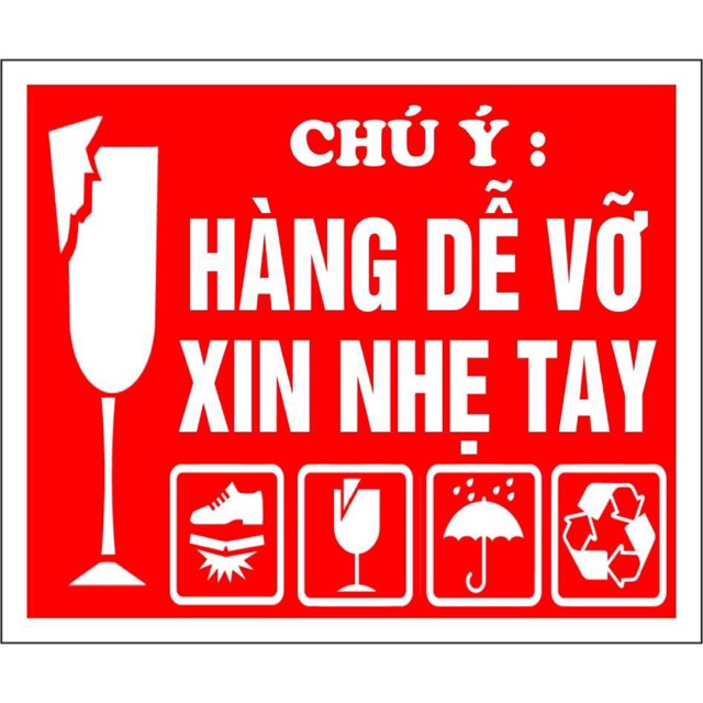 200 tem dán hàng dễ vỡ thiết kế theo yêu cầu khách kt 7 x 7cm