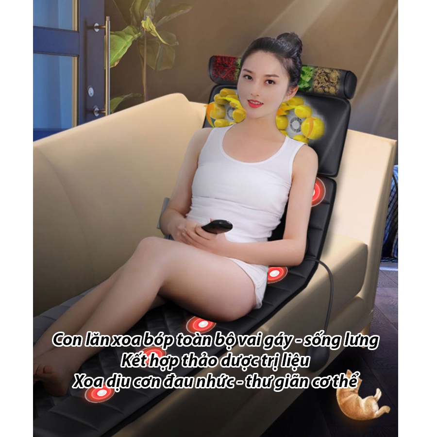 Đệm massage toàn thân thảo dượcJVJ JH-CD8 hỗ trợ giảm mỏi nhức toàn thân-Nệm massage toàn thân cao cấp