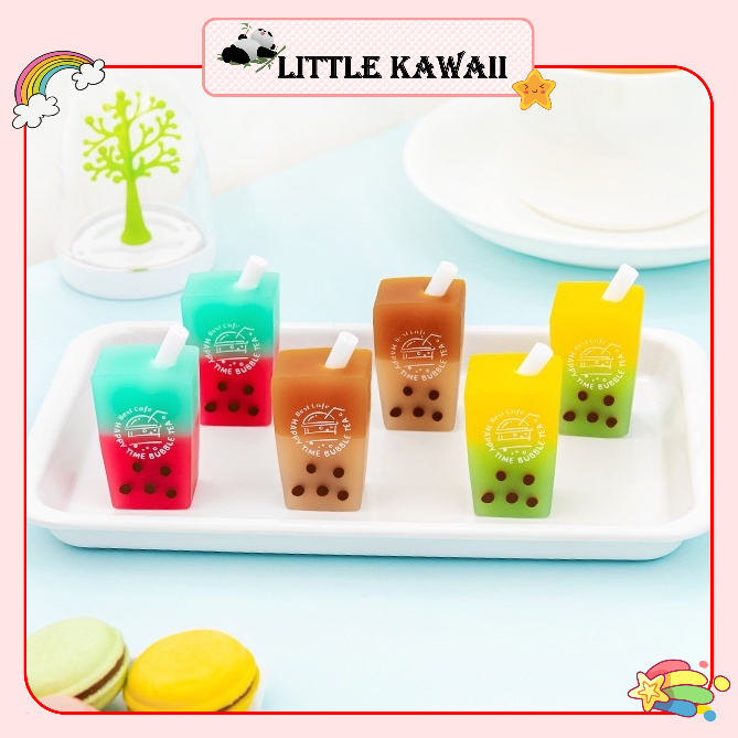 Gôm/ tẩy bút chì hình trà sữa trân châu cute iigen