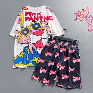 Quần Short Pink Panther Báo Hồng / Áo thun Báo Hồng Unisex / Pink Panther Set Combo