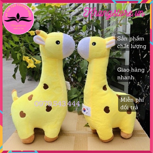 Thú gấu nhồi bông Hươu cao cổ, gối ôm cho bé an toàn siêu mềm mịn dài 50cm