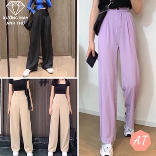 Quần ống rộng culottes xuông dài 100cm, Quần nữ dài dáng xuông mẫu mới co giãn