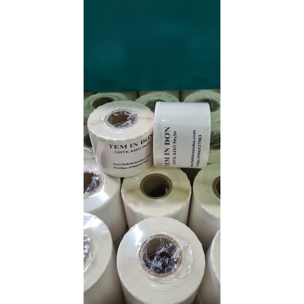 Giấy In Mã Vạch 50x50 mm  - Decal Nhiệt 5x5 cm - Tem GHTK