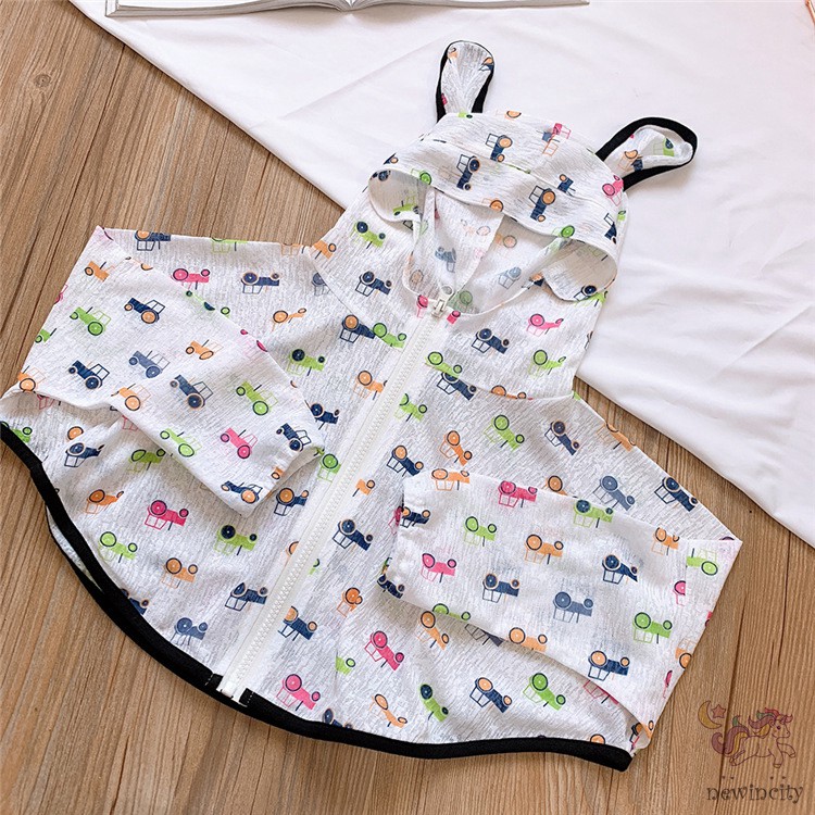 Áo khoác có nón in hình hoạt hình thời trang cho bé gái