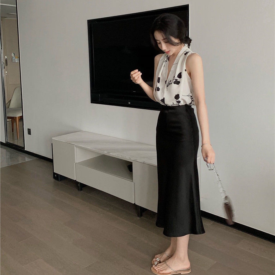 Áo Nữ Không Tay Cổ Chữ V In Hoa Thời Trang Vintage