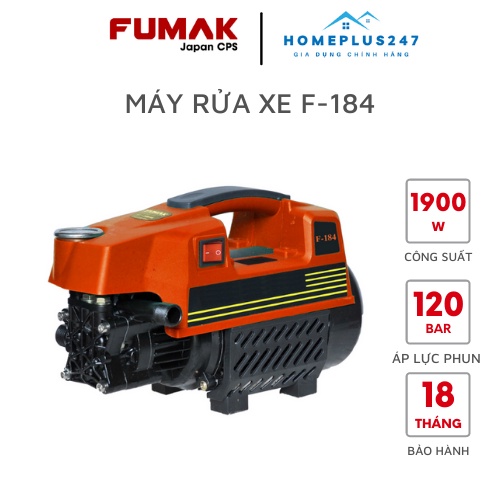 Máy phun xịt áp lực cao, Máy rửa xe Fumak Nhật Bản F184 - F186 và F189 - Bảo hành 18 tháng chính hãng