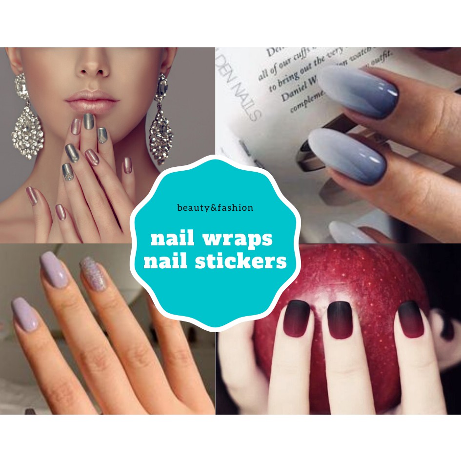 Miếng dán móng tay Phong cách Hàn Quốc Stickers Nails Wraps 2