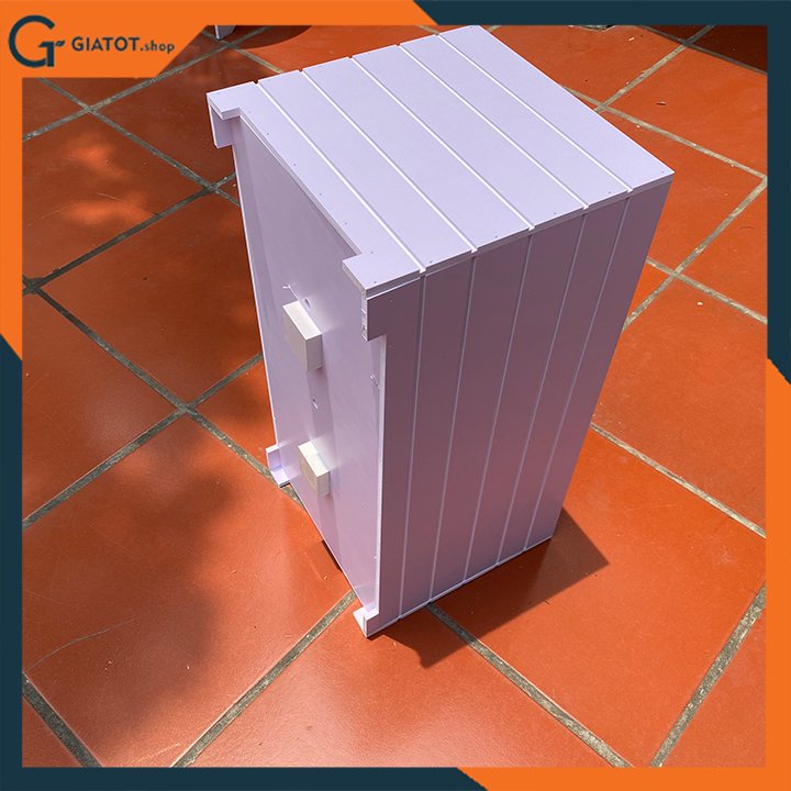 Chậu gỗ nhựa ngoài trời composite kẻ chỉ có chân