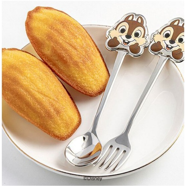 DISNEY [DAISO Korea] Muỗng Cà Phê Cán Dài Bằng Thép Không Gỉ Chip &amp; Dale Hàn Quốc