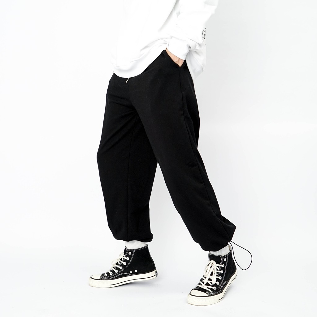 Quần jogger BÓ CHUN unisex N7 thể thao nam nữ nỉ cao cấp da cá bigsize thu đông basic pants ulzzang phong cách Hàn quốc | BigBuy360 - bigbuy360.vn