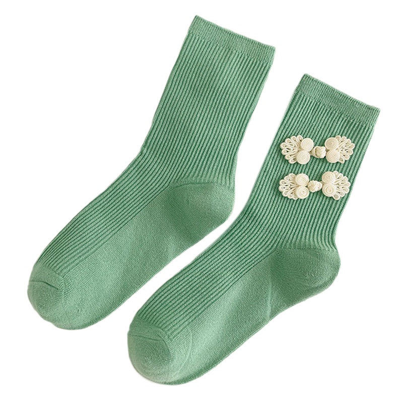 XIXI Tất Cotton Phối Nút Thời Trang Dành Cho Nữ