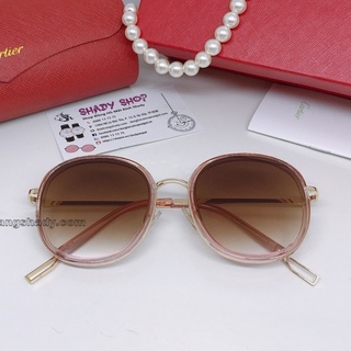 Kính Nữ Cartier Tròn Nâu Gọng Kim Loại Cao Cấp CR001