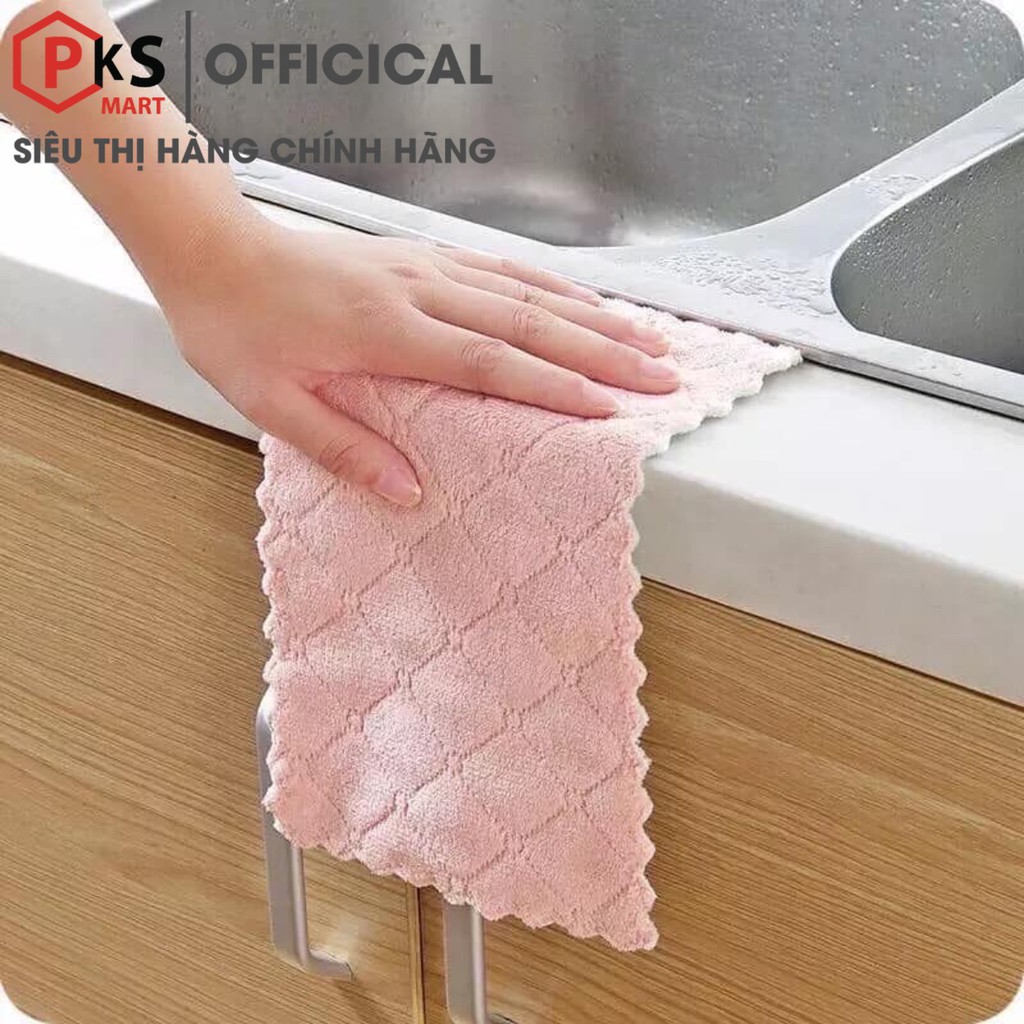 Khăn lau bếp đa năng 2 mặt siêu thấm KT 15*25cm (lau bếp, bát đĩa, bàn ghế...) kháng khuẩn