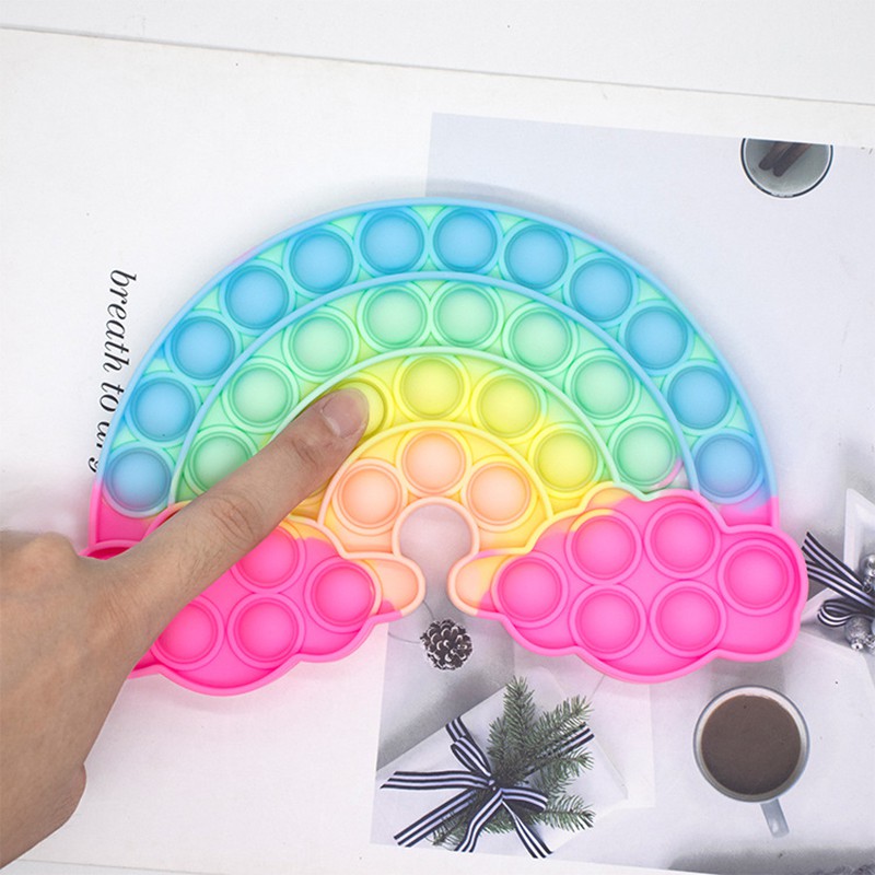 Pop It Tiktok Push Pop Fidget Toy Rainbow Color Finger Pressure Bubble Sensory Toys đồ chơi Bóp bong bóng thư giãn xả stress Đồ Chơi Giảm Căng Thẳng Cho Người Lớn