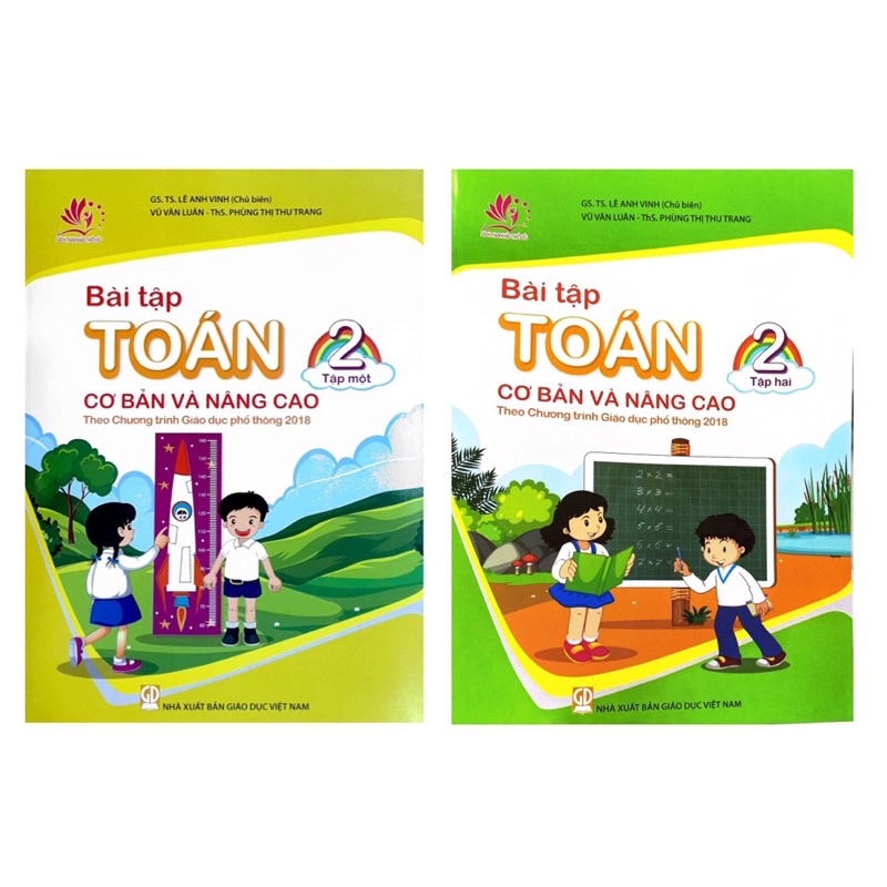 Sách - (Combo 2 tập) Bài Tập Toán Cơ Bản Và Nâng Cao Lớp 2 (Theo Chương Trình Giáo Dục Phổ Thông 2018)