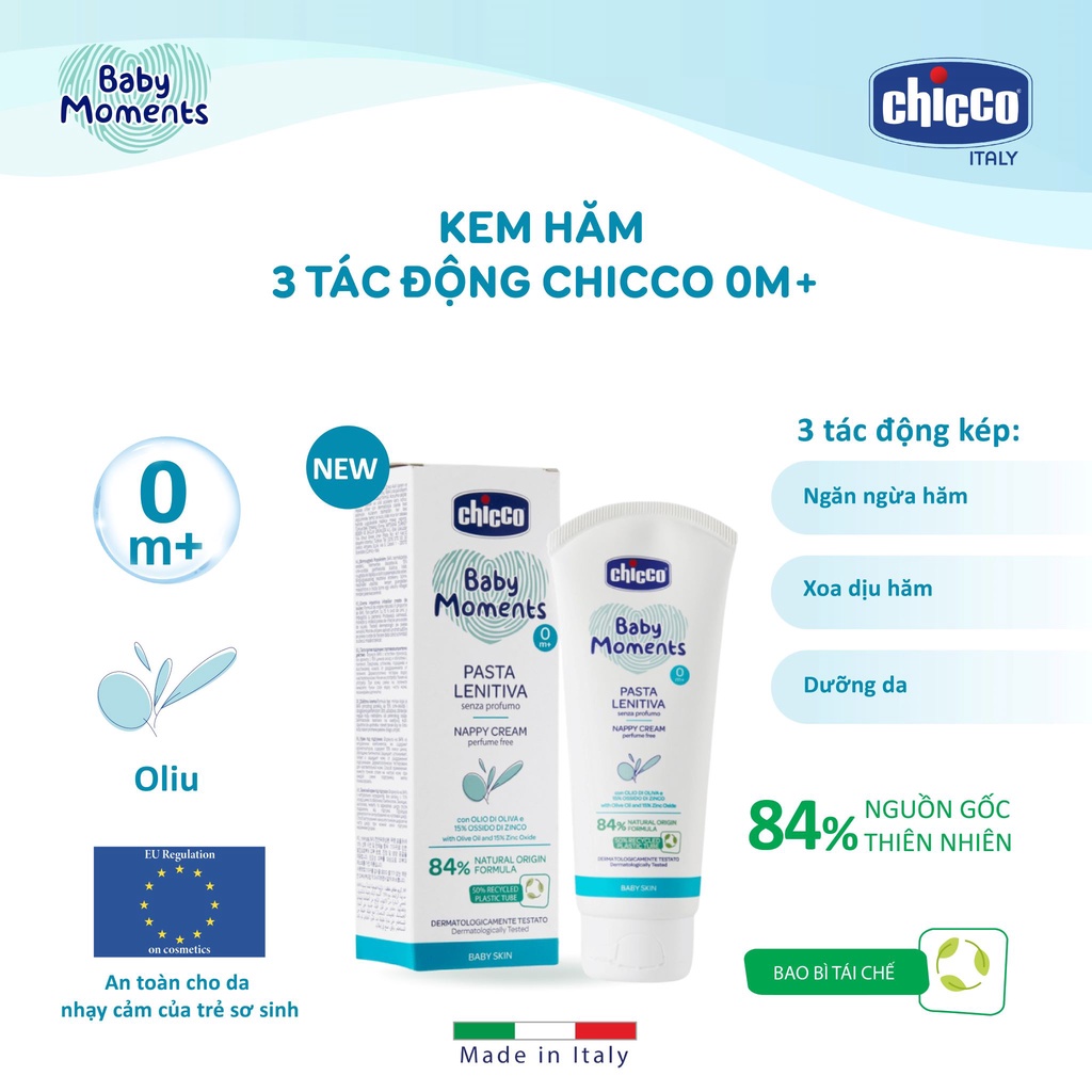 Combo Sữa tắm gội chiết xuất Yến mạch 0M+ Chicco 200ml + Kem hăm 3 tác động Chicco 0M+ 100ml (mới)
