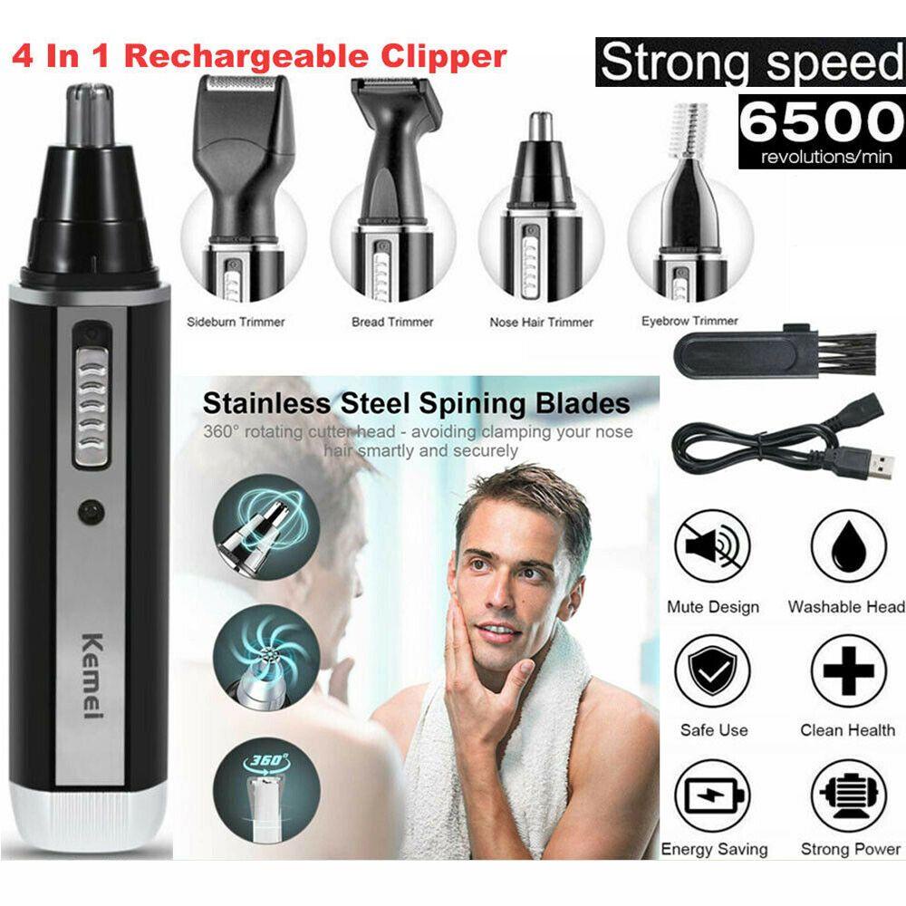 Máy Cạo Lông Mũi &amp; Tai Đa Năng 4 Trong 1 Có Thể Sạc Lại