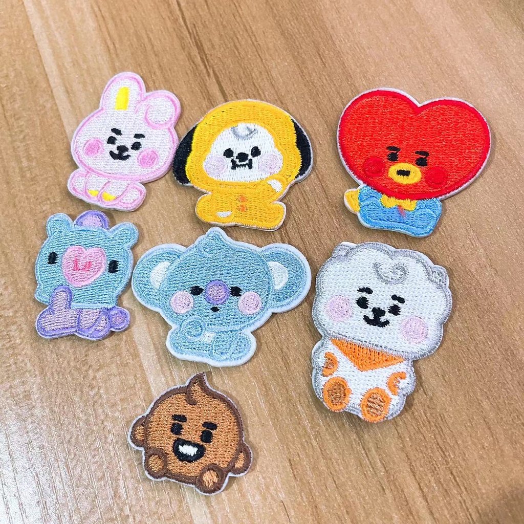 Sticker Ủi Thêu Hình Các Thành Viên Nhóm Nhạc BTS