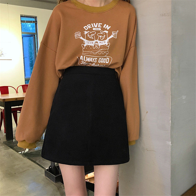Chân Váy Dạ Corduroy Skirt Women's New Skirt Loose Temperament Short Skirt High Waist A-line Skirt | BigBuy360 - bigbuy360.vn
